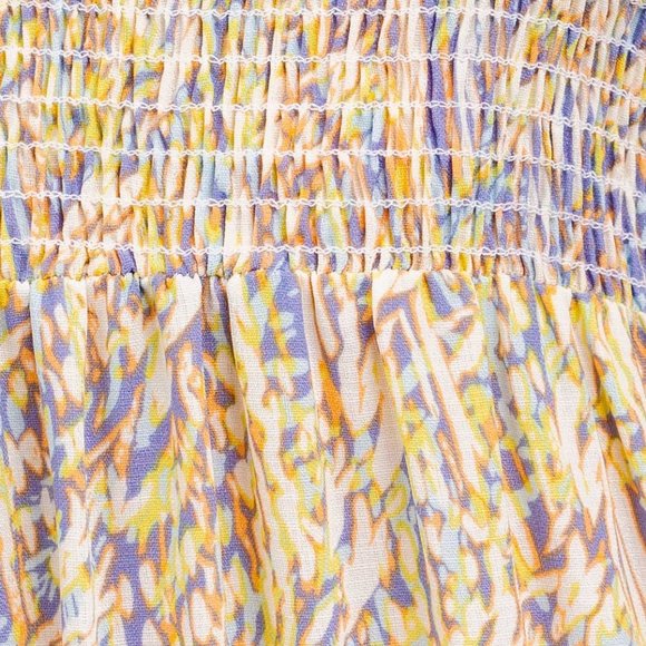 Abstract Leaf Floral Print Tiered Midi Dress - Picture 9 of 10